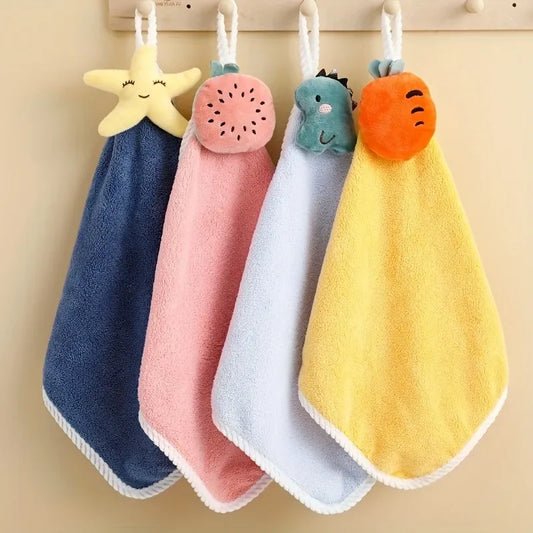 Coral Fleece Hangable Hand Towels