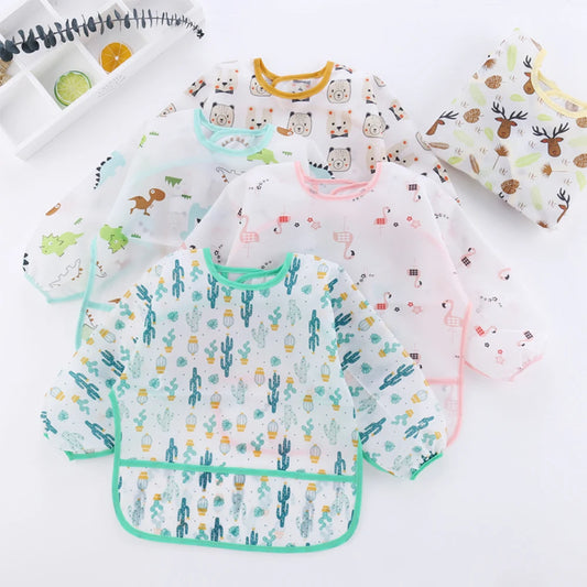 Waterproof Long Sleeve Kids Apron Bibs